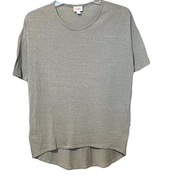 LULAROE SHORT SLEEVE PULL-OVER LIGHTWEIGHT TOP, WOMENS, XXS, LIGHT HEATHER GREY - Picture 1 of 10